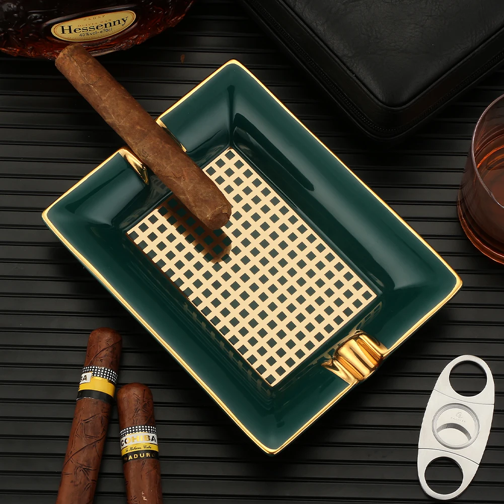 

Пепельница LUBINSKI керамическая для сигар, 2 держателя, домашняя портативная Классическая Подарочная коробка, пепельница для путешествий