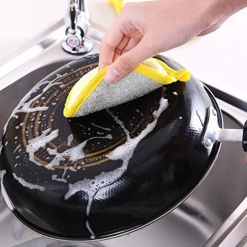 10 шт. губка для мытья посуды многоразовые моющиеся губки двухсторонняя волшебная
