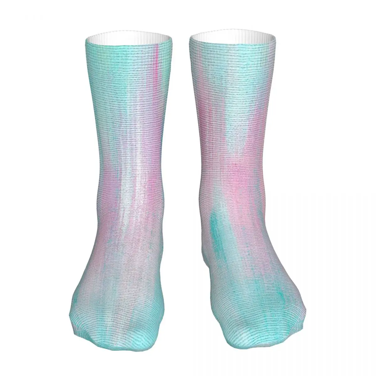 

Turquoise And Pink Pastel Tones Rainbow Gradient Colorful Sock Socks Men Women Polyester Stockings Customizable Design