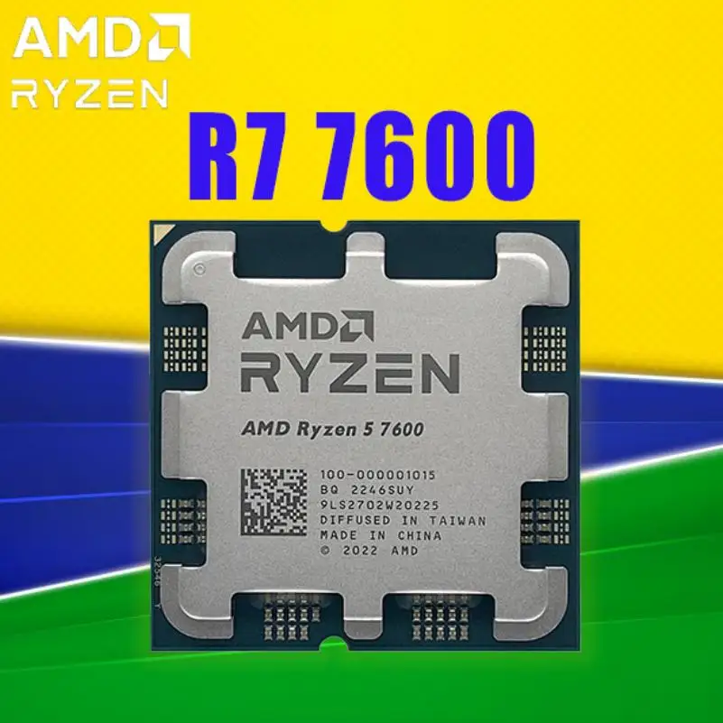 

Новый процессор AMD Ryzen 5 7600 R5 7600 3,8 ГГц 6-ядерный 12-поточный процессор 5 нм L3 = 32M 100-00001015 слот AM5 не в коробке без вентилятора