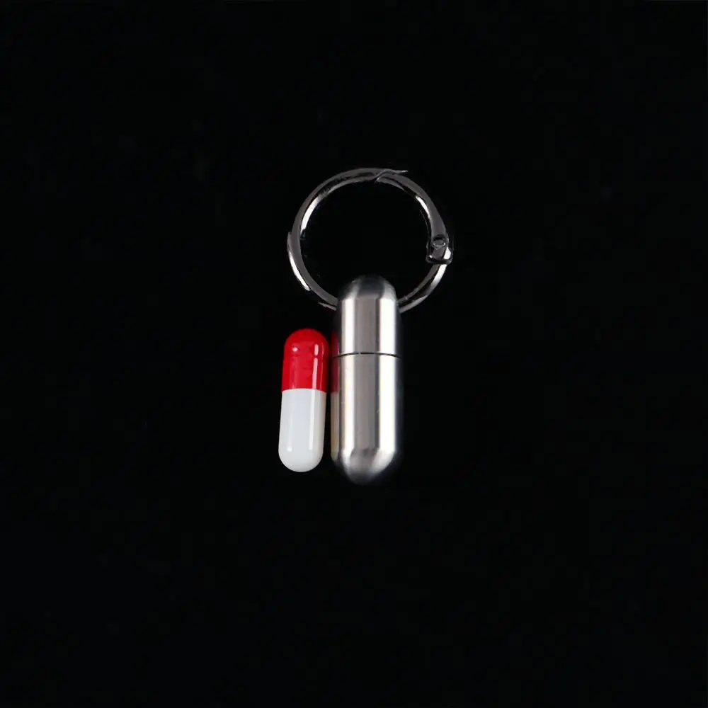 

Outdoor Bottle Sealed Tank Capsule Drug Container Canister Pill Bottles Pill Box Keychain Pill Case Medicine Bottle