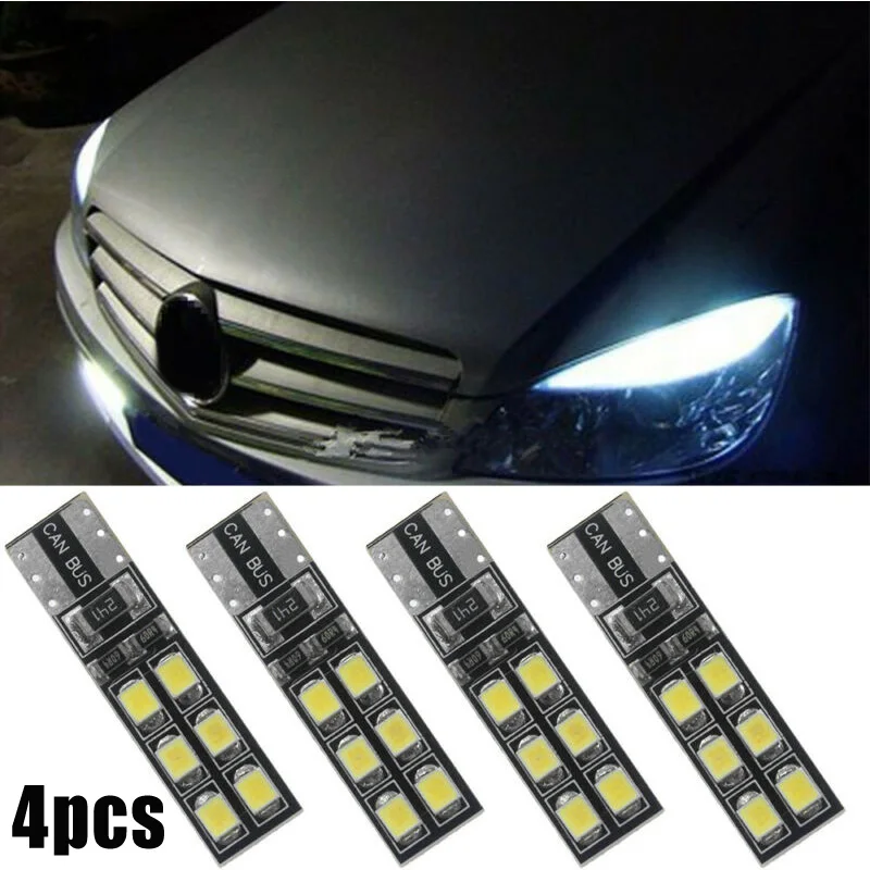 

Hot Sale 4Pcs Auto Car Eyebrow Eyelid Lamp White DC12V T10-12SMD-2835 LED Signal Light For Mercedes-Benz W204 C300 C350