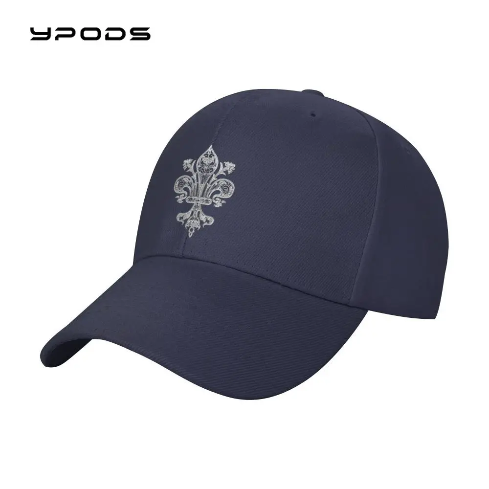 

Baseball Caps For Men Original Silver Filigree Fleur De LisLily Flower Fleur-De-Lys Snapback Hats For Men Women