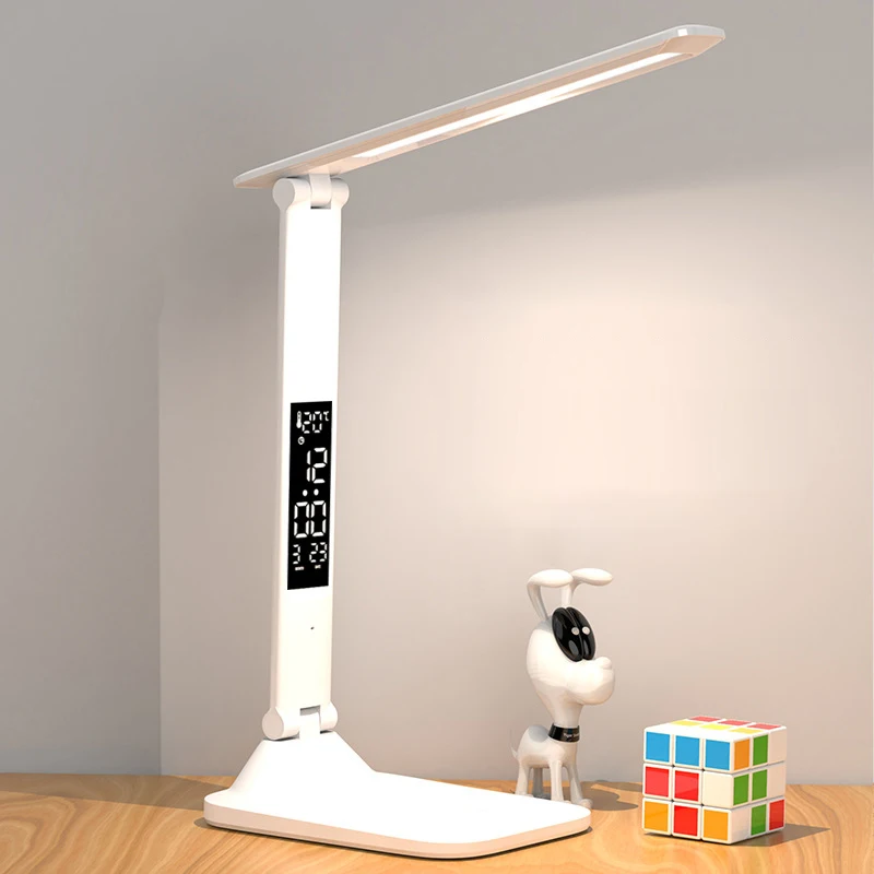 Thermometer Dimmable Touch Foldable Usb Charging Table Lamp Battery Night Light New