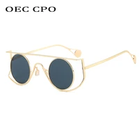 oec cpo 2022 vintage round sunglasses men small frame alloy sun glasses female uv400 driving shades steampunk goggles eyewear