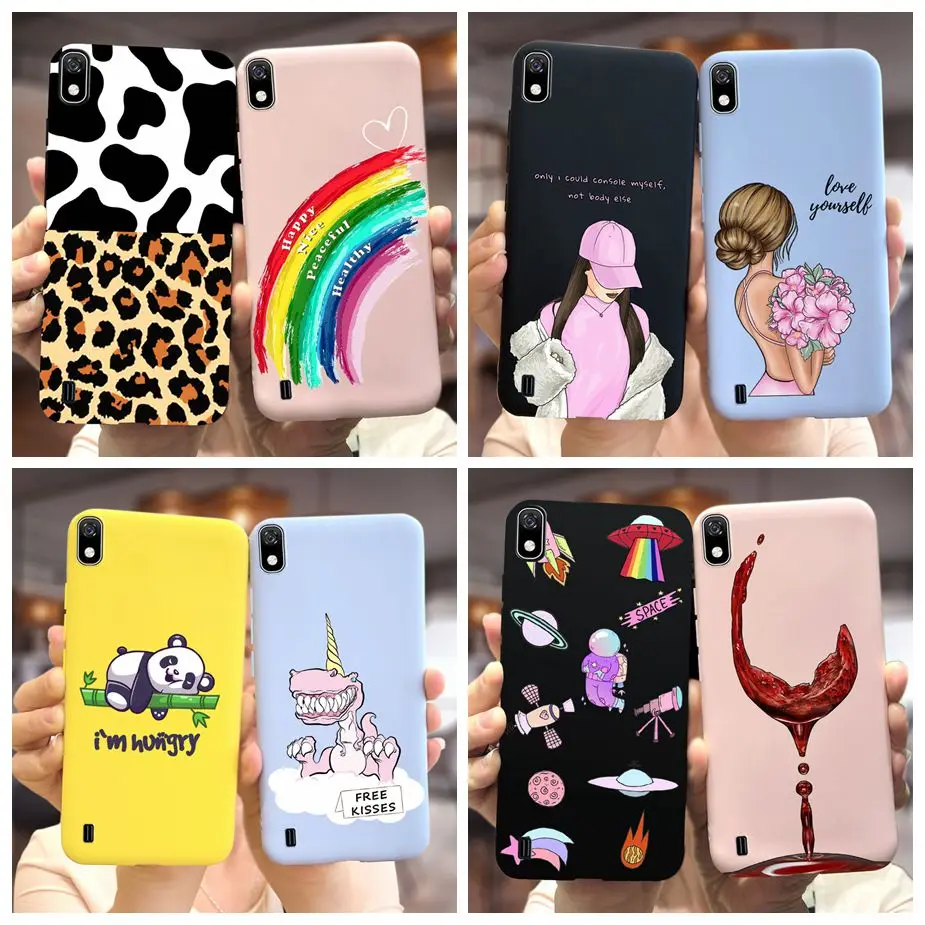 Чехол для Samsung Galaxy A10 SM-A105F, стильный, с мягкой силиконовой отделкой, с защитными бамперами, в ярких цветах.