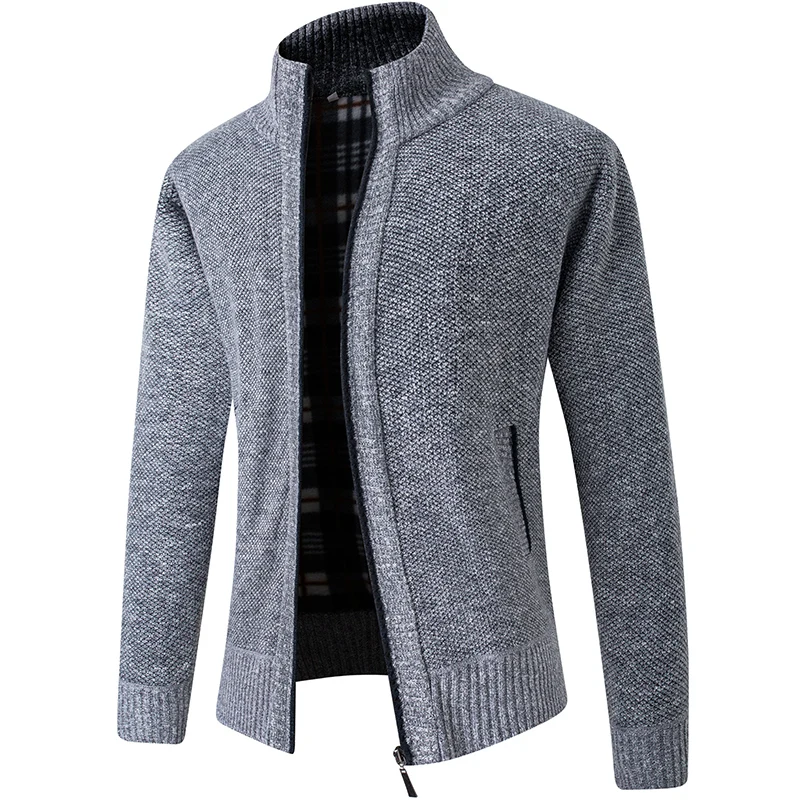 

2022 Autumn/Winter New Men's Fashion Casual Large Solid Color Cardigan Collar Sweater Thickened Warm Loose High-Quality Coat 4XL