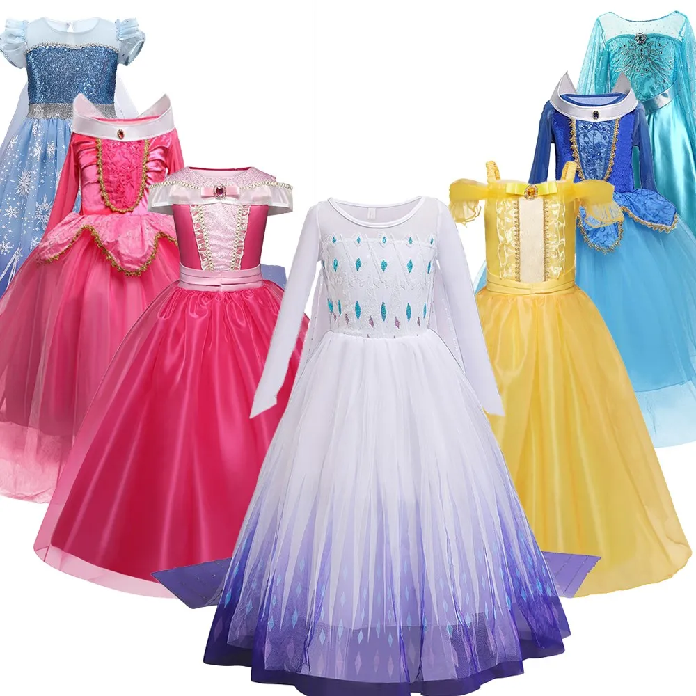 

Girls Dress For Kids Long Sleeve Dress Fantasia Children Cosplay Halloween Princess Costume Sequins Party Disfraz Robe
