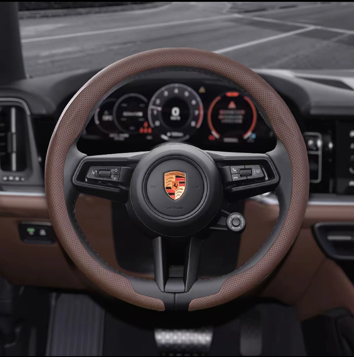

8D кожаный чехол на руль автомобиля Nappa для Porsche Cayenne Taycan Macan Panamera 718 911 Cayman, автоаксессуары