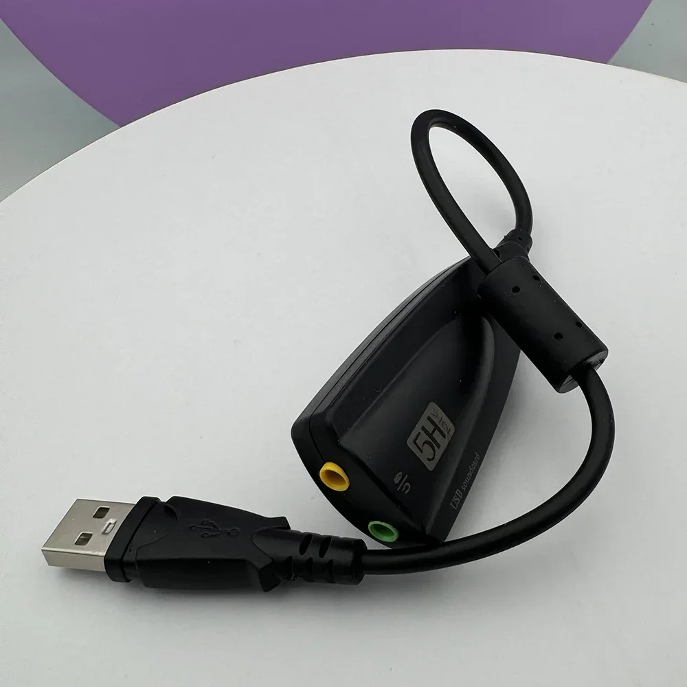 Фото Внешняя звуковая карта USB 7.1 Адаптер 5HV2 USB на 3D CH Sound Антимагнитная аудиогарнитура Микрофон Разъем 3,5 мм для портативных ПК №2