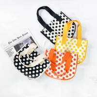 cute polka dot canvas bag for children korean style single shoulder portable mother and daughter family match handbag kids
