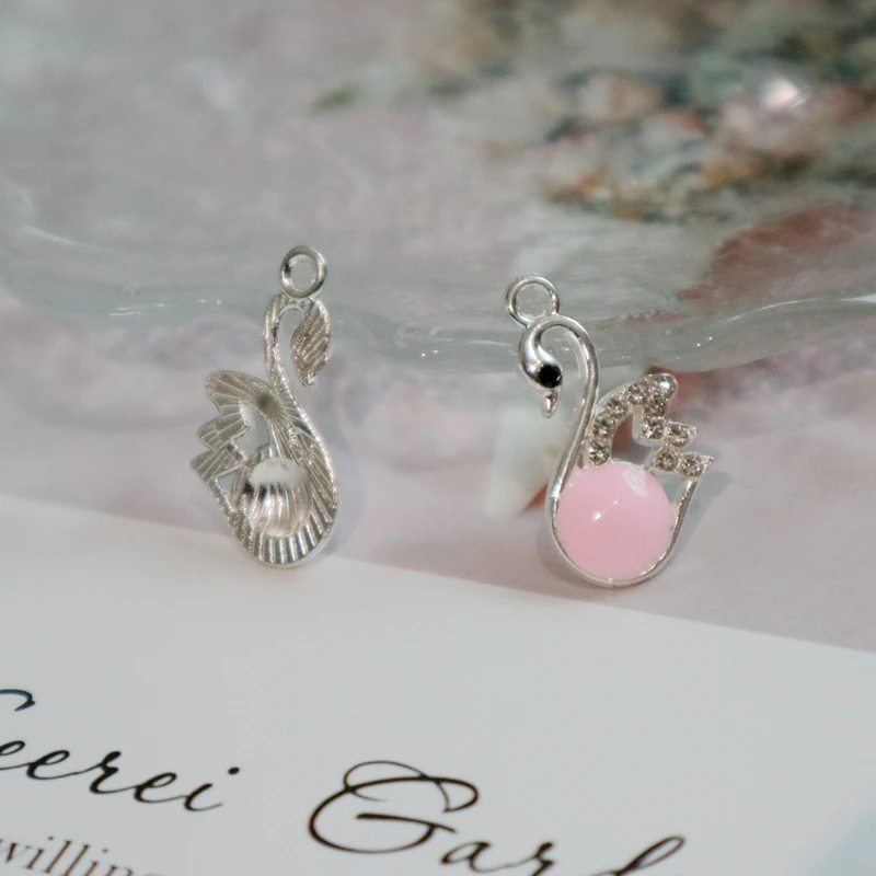 10 шт. очаровательный Лебедь из сплава эмалированный кулон красивый модный