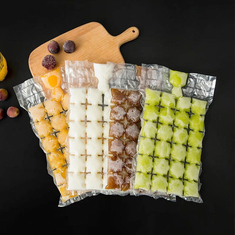 

10pcs/pack Disposable Ice Cube Mold Self-sealing Ice Cube Bag Transparent DIY Quick Freezing Ice Making Mold Bag Kitchen Gadgets