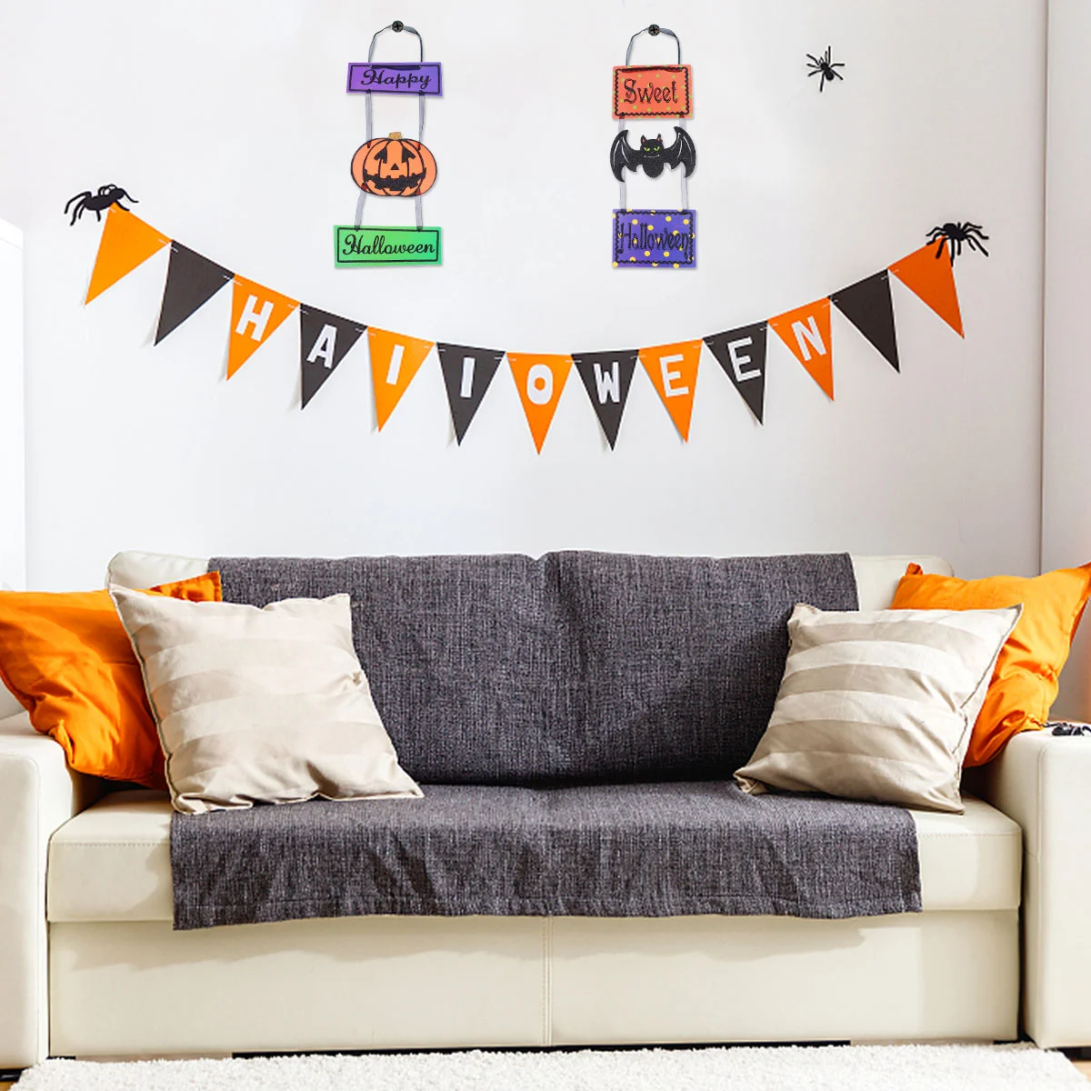 

Hangingsign Pumpkin Banners Happy Trick Or Treat Decorative Wall Bats Pendant Decorationdecorations