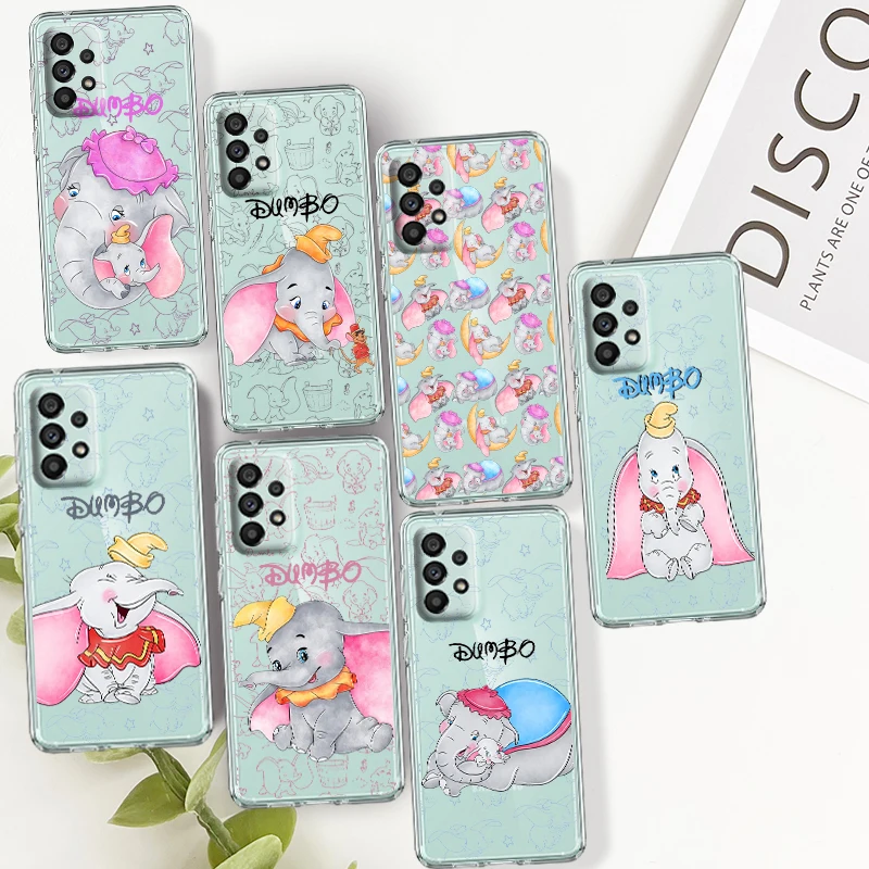 

Dumbo Cute Anime For Samsung A14 A54 A34 A73 A53 A33 A23 A13 A32 A72 A52 A32 A22 A03 Soft Transparent Phone Case