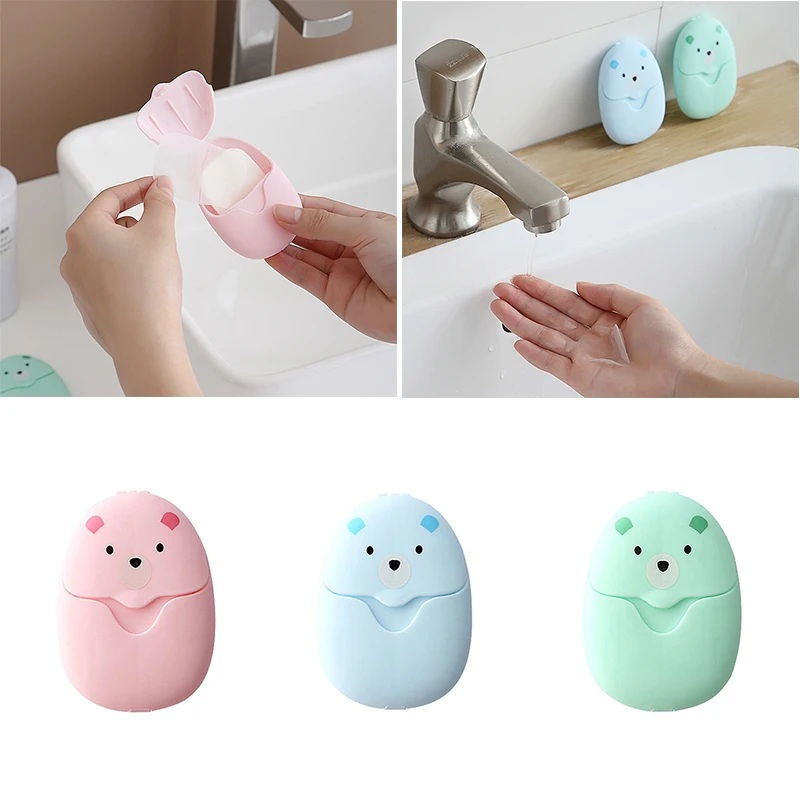 

Одноразовое мыло, Бумажная Коробка для мыла, мытье рук, мытье рук, ароматизированное мыло, Портативный 50 шт., милый мини-контейнер для кемпин...