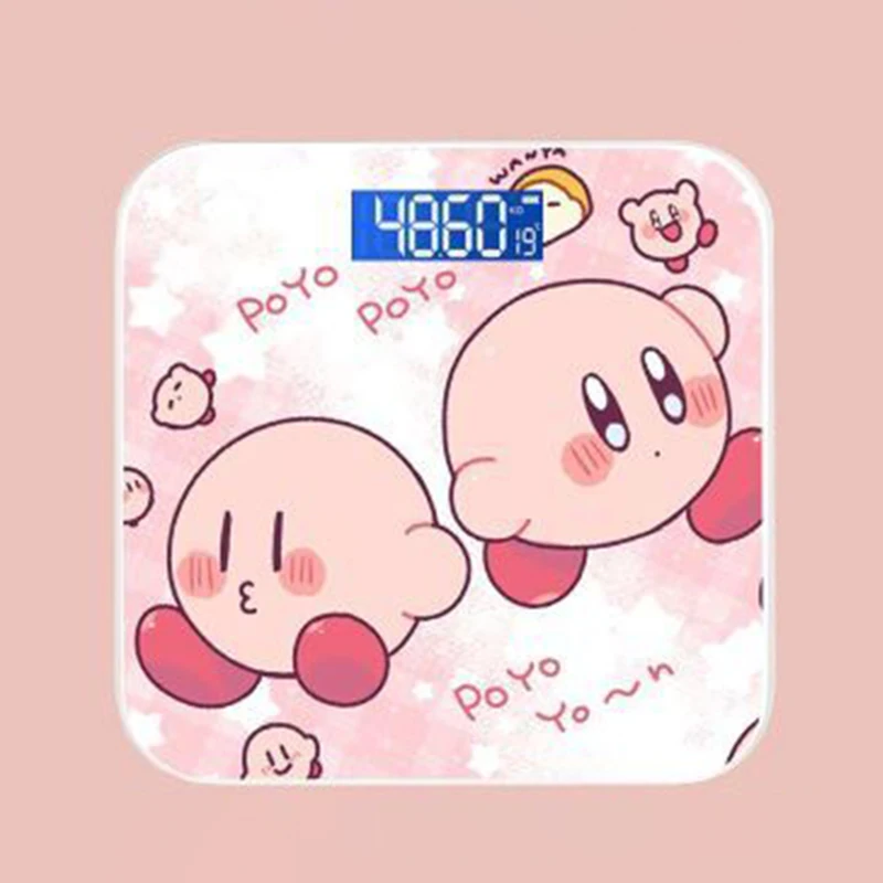 

Kawaii Kirby Body Fat Scale Electronic Scales Cartoon High Value USB Charging LCD Precision BMI Analyzer for Students Dormitory