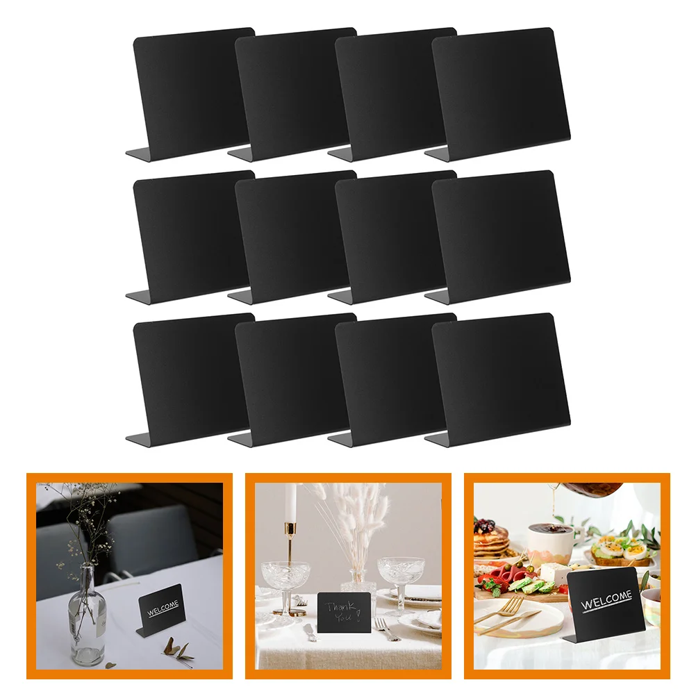 

12 Pcs Dinner Table Message Chalkboards Signs Menu Price Multifunction Display Blackboards Pvc Drawing Food Labels Party Buffet