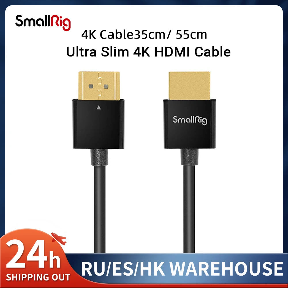 SmallRig-Cable Ultra delgado 4K 60HZ 2,0, 33/DSLR 55cm para/monitor/transmisor y receptor de vídeo inalámbrico 2956/2957