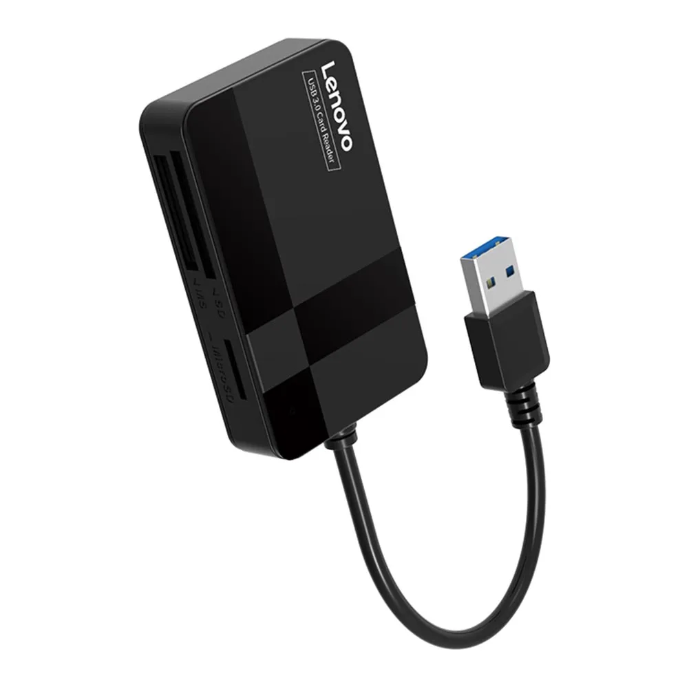 

Lenovo D302 USB 3.0 Card Reader,5Gbps 4 in 1 TF CF MS Secure Digital Memory Card Reader,Multifunction USB Card Reader for PC