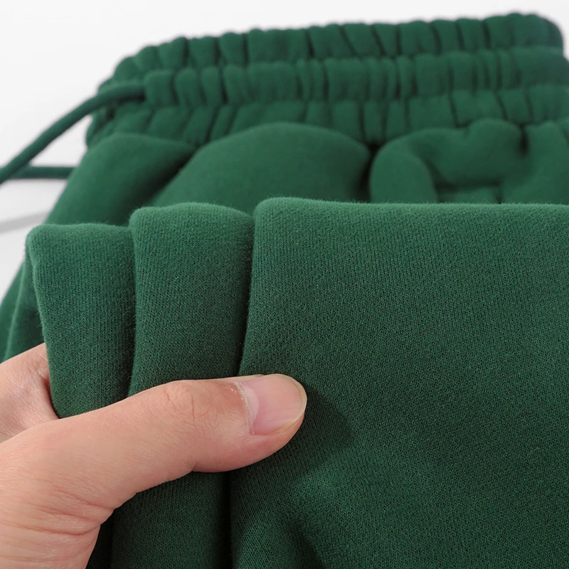 Very Handsome and Slish! 350G American Heavy Fleece-lined Warm Sweatpants Women Loose Ankle-tied Casual Trousers Men's Autu...