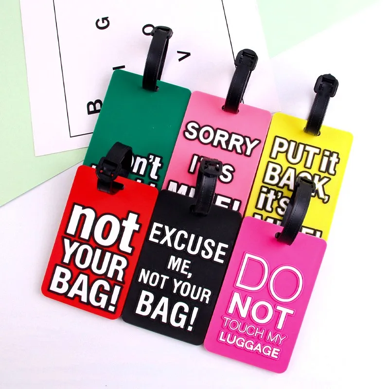 

Fashion Letter Not Your Bag Baggage Travel Accessories Luggage Boarding Tags Suitcase Portable Silicon Label Luggage Tag