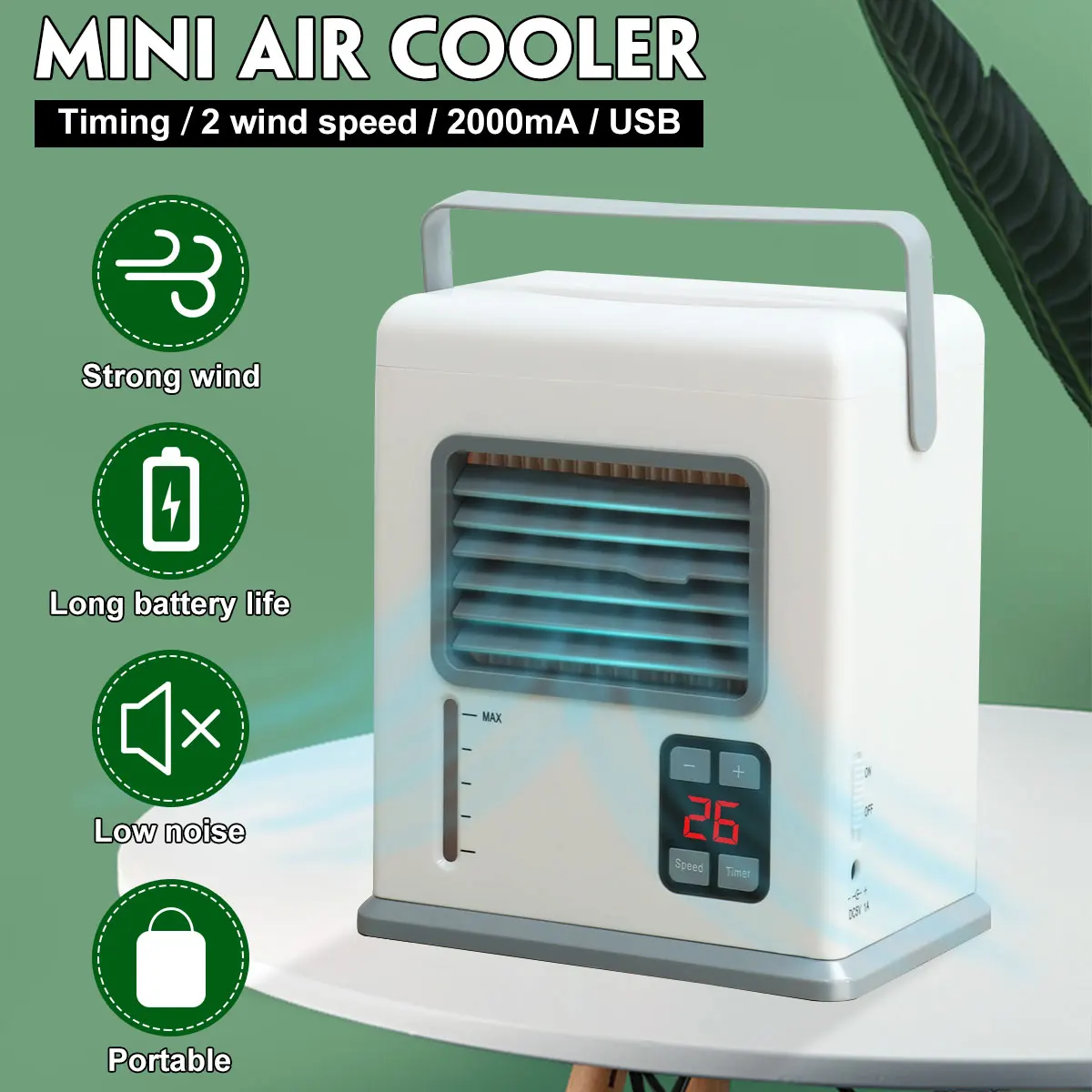 

Portable Desktop Air Cooling Conditioning Purifier 2000mA Air Conditioner Mini Fan Air Cooler Humidifier For Home Office Room