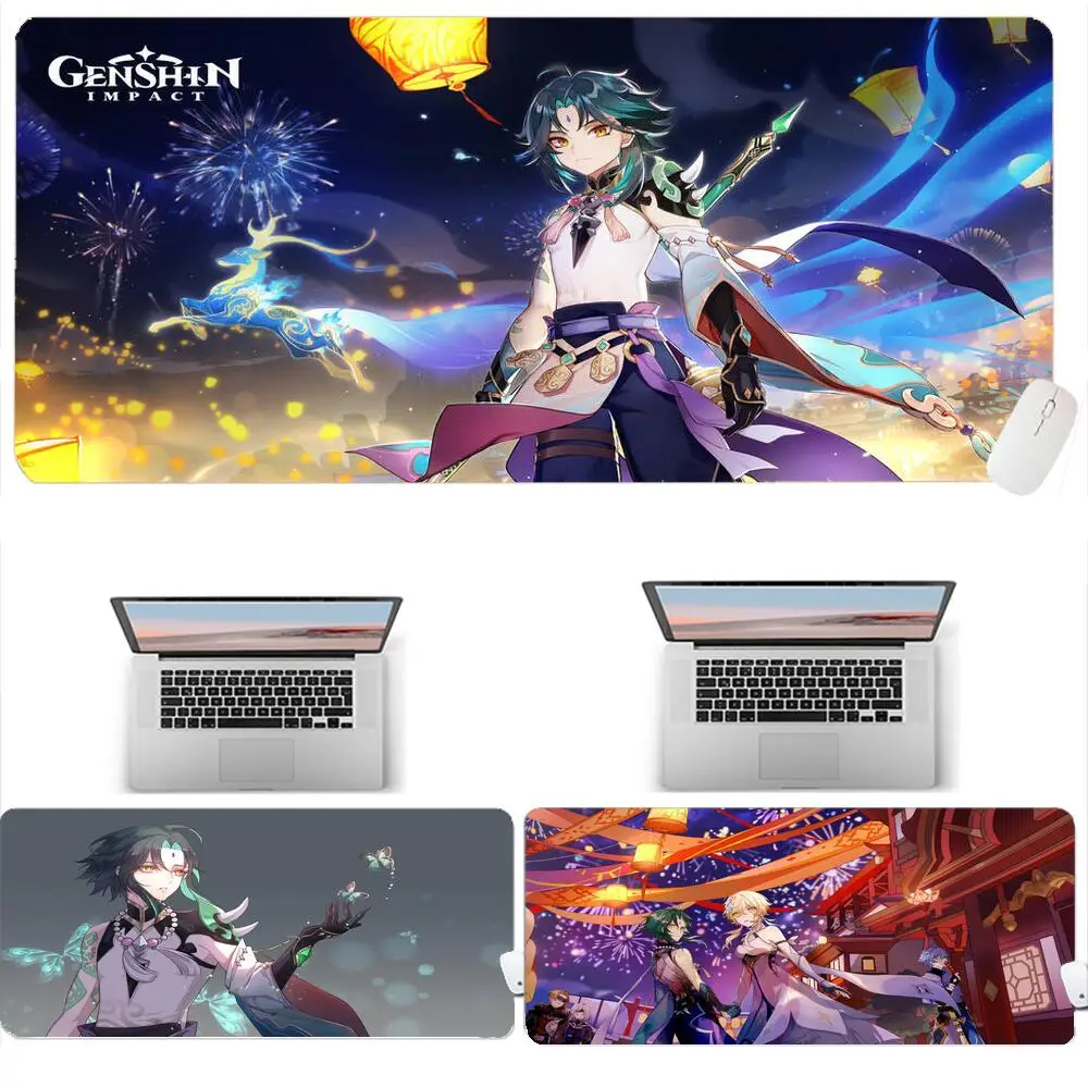 

Mouse Pads Xiao Genshin Impac Kawaii Pc Anime Mouse Pad Gamer Xxl Desk Mat Office Mousepad 900X400 Large Notebook Laptop Mats