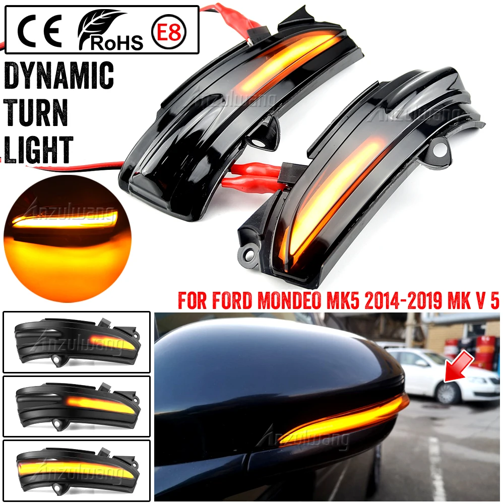 

LED Dynamic Turn Signal Side For FORD MONDEO MK5 2014-2019 MKV 5 Mirror Blinker Indicator Sequential Light