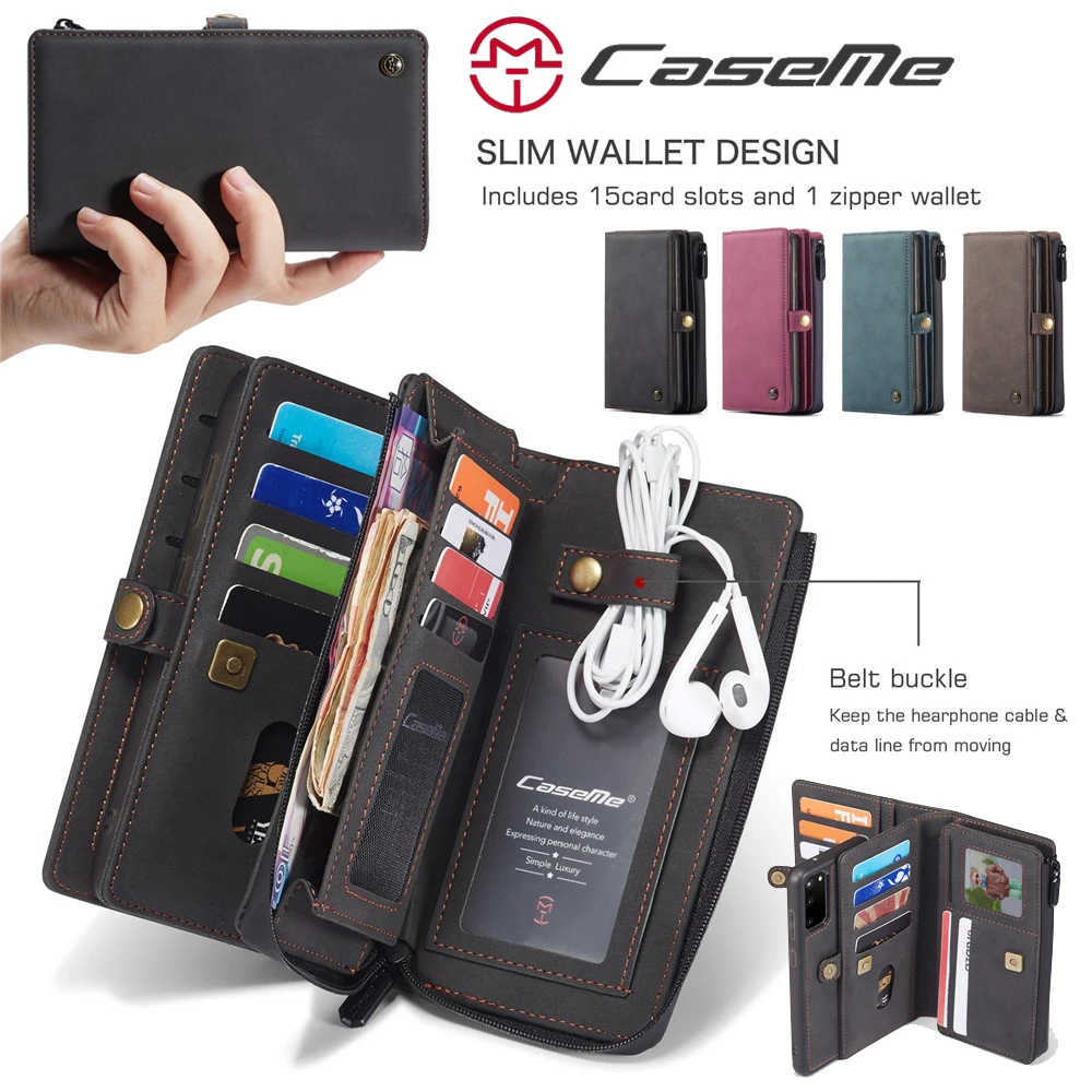 

Leather Flip Case For Samsung Galaxy S20 Ultra S20 Plus Note 10 Plus Multi-functional Magnetic Wallet Card slots Phone Cover