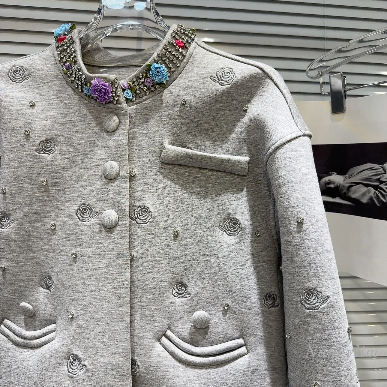 Осенний Новый цветной цветочный бриллиантовый воротник тисненый космический