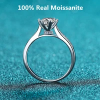 real moissanite rings sterling silver side diamonds classic engagement ring 6 heart prong wedding band for women promise gift
