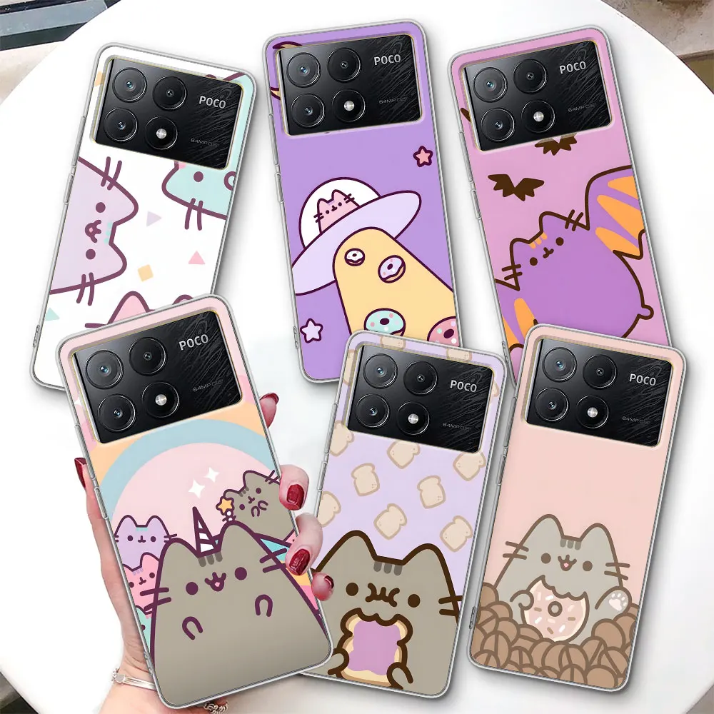 Чехол с рисунком Pusheen Cat для Xiaomi Poco F4 F5 M3 M4 M5 M5s X3 GT X4 NFC X5 X6 Pocophone F1 F2 Pro F3 Мягкий