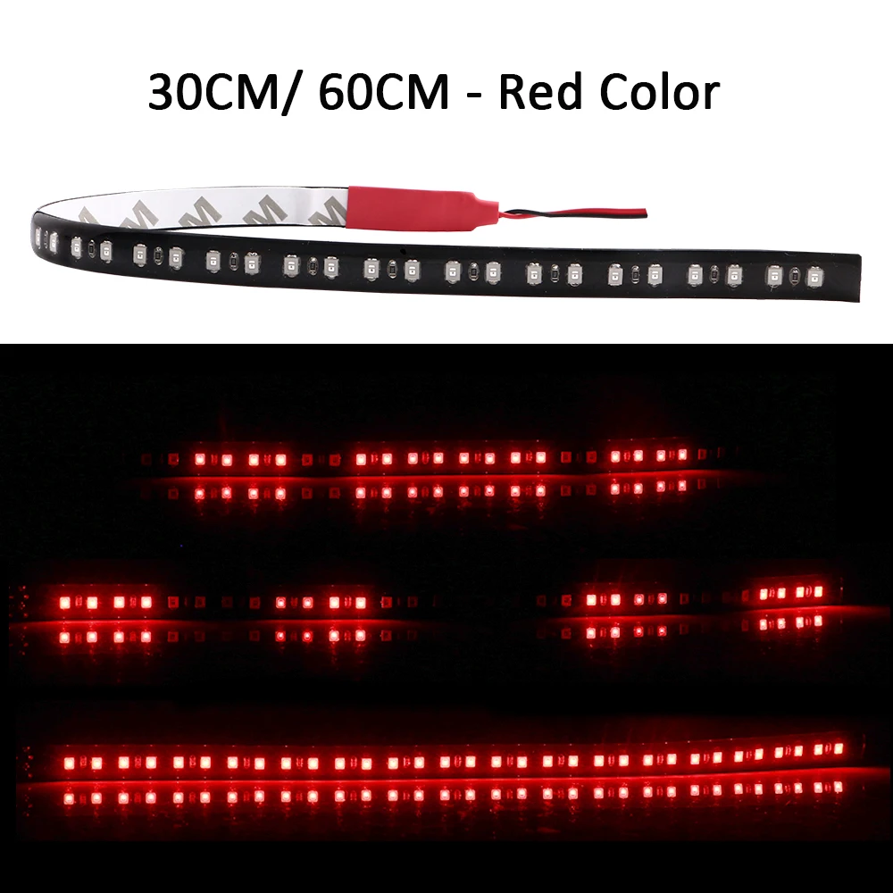 

2 шт. 30/60 см светодиодные ленты 1210 LED Flowing Knight Rider, 12В, для декора автомобиля/мотоцикла/велосипеда, синие, зеленые, красные, белые, оранжевые, розовые, RGB