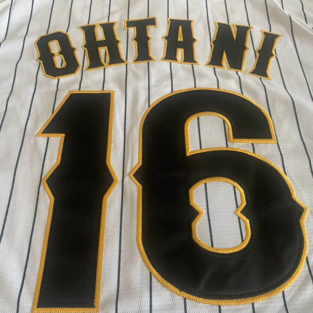 BG baseball jerseys Japan 16 OHTANI jerseys Outdoor sportswear Embroidery sewing White stripes black Hip-hop Street culture 2020