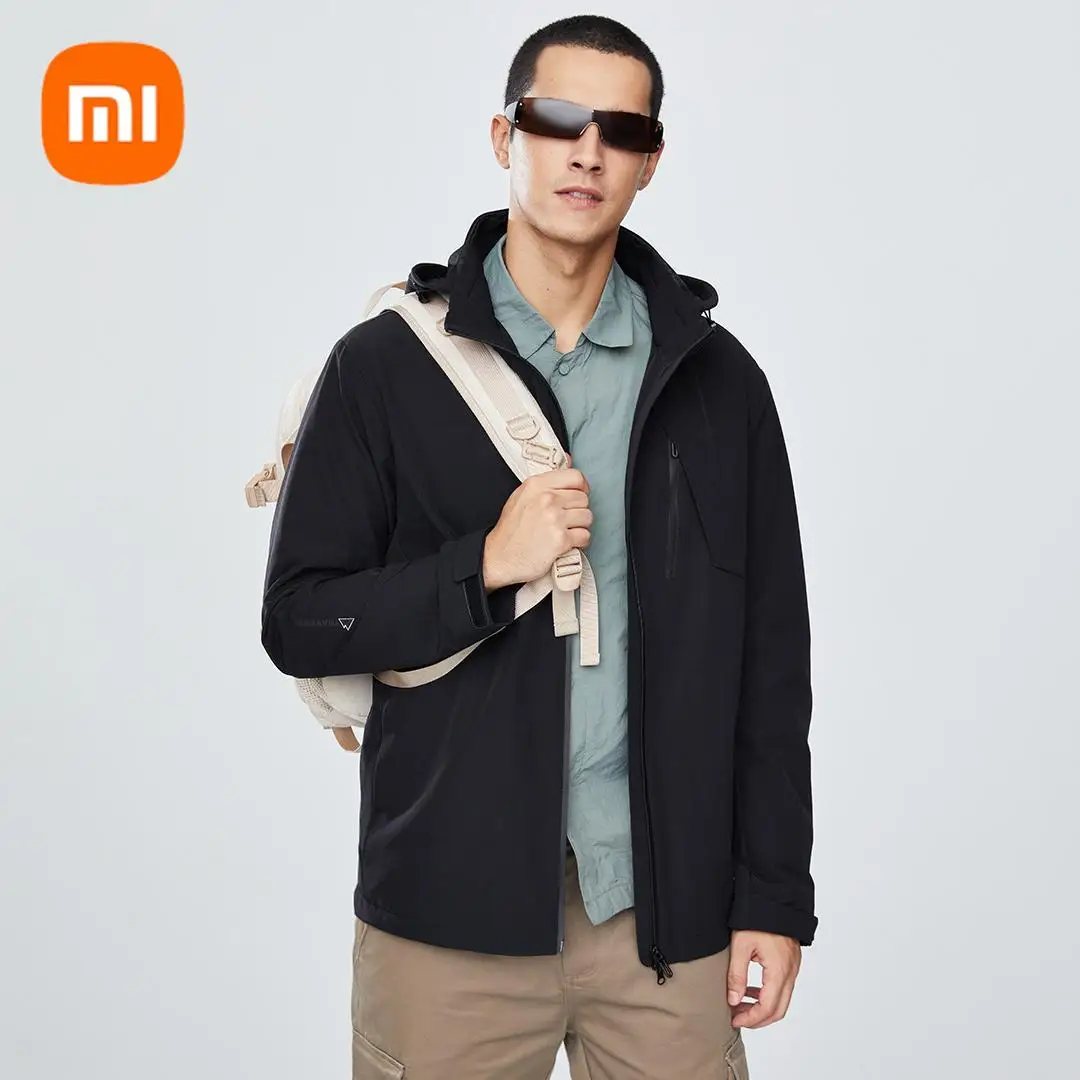 Теплое Мужское пальто Xiaomi 90fun, Повседневная Уличная куртка со съемным капюшоном, с защитой от ветра, верхняя одежда, парка на осень и зиму