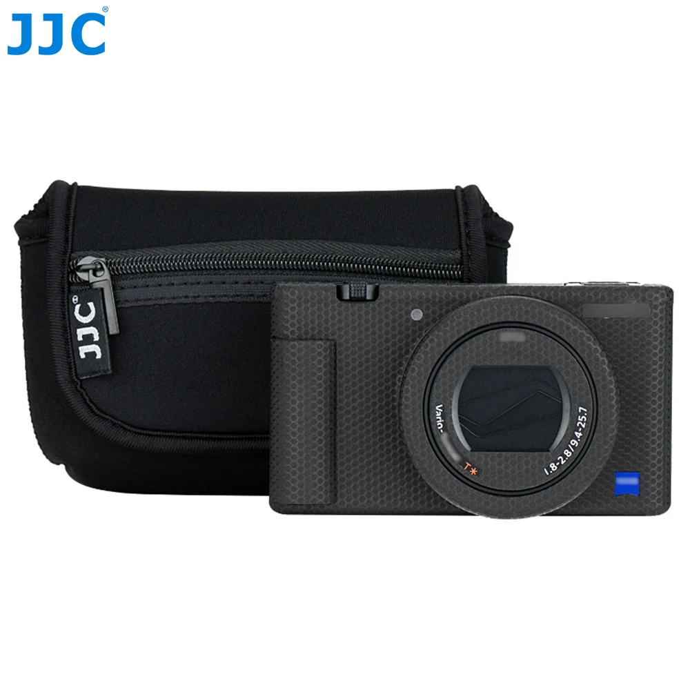 JJC Compact Camera Bag with 2 Extra Pockets Neoprene Soft Camera Pouch Case for Sony ZV-1 RX100 Ricoh GR III Olympus TG6 TG5 TG4