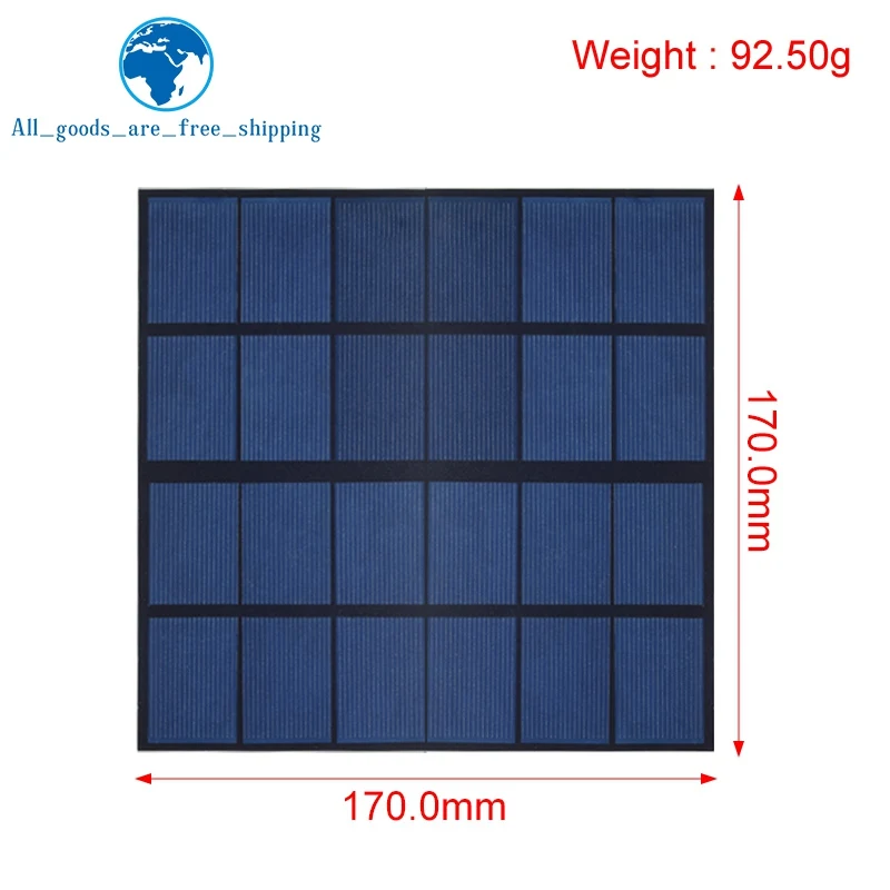 TZT 6 В 660 мА 4 Вт Солнечная панель Поликристаллическая 170*170 мм Мини система Sunpower DIY