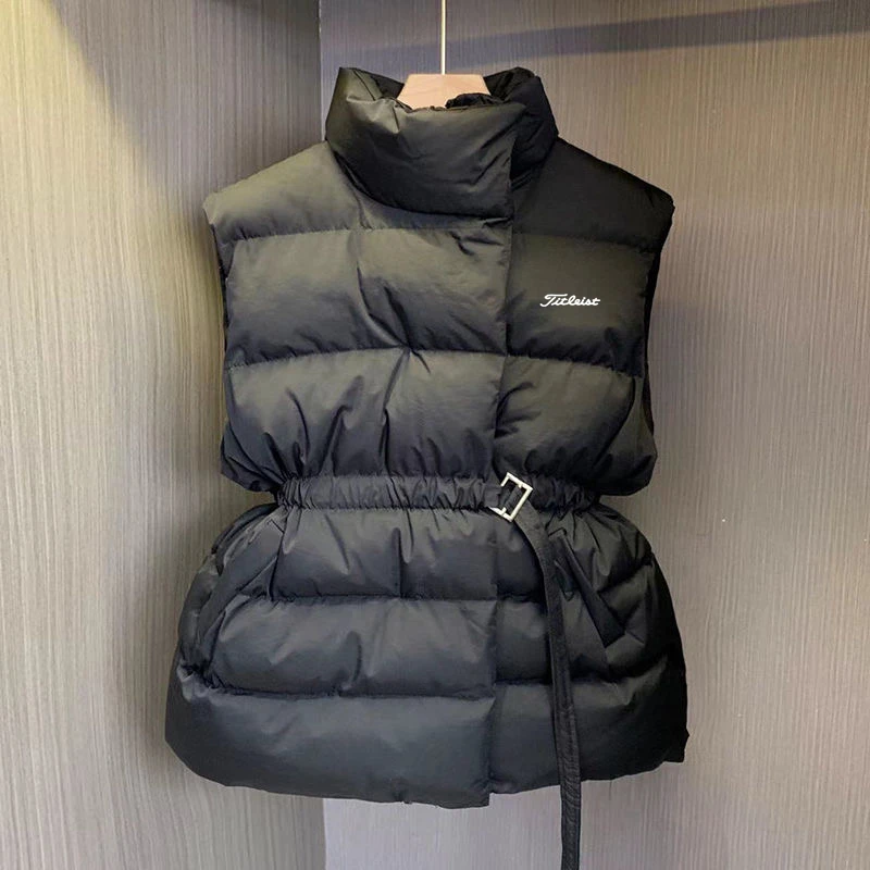 Women's Golf Clothing Winter 2022 Malbon Golf Jacket Vest Windbreak Horse Golf Wear Women Keep Warm Collect Waist Golf Vest