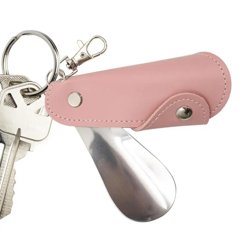 Keychain Small Stainless Steel Shoehorn Portable Slip-on Shoes Helper For Seniors Kids Men Women