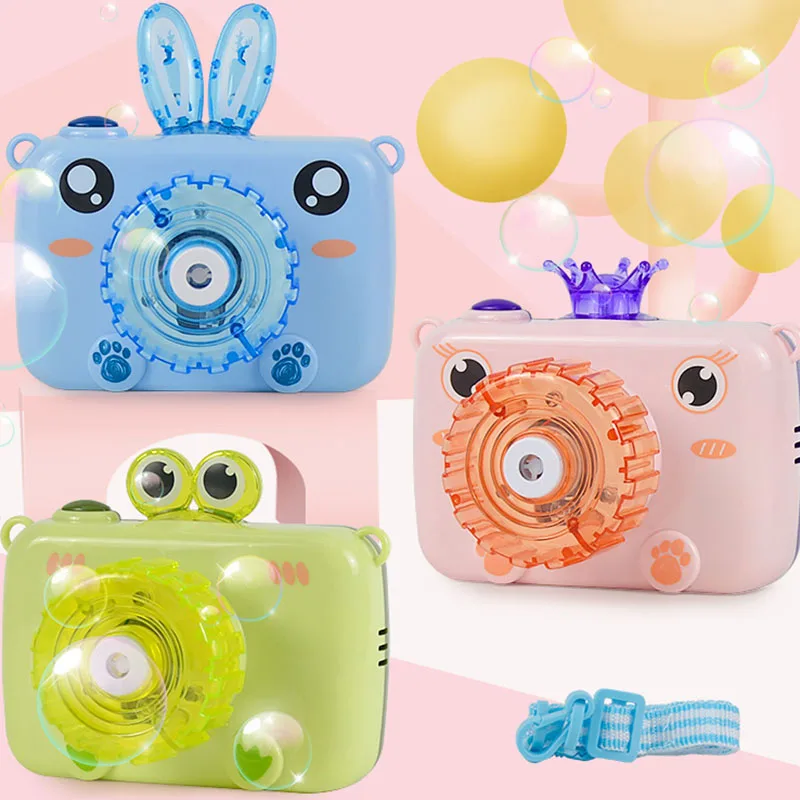 

Kids Toys Bubble Camera Automatic Electric With Light Music Bubble Blower Machine Birthday Party Wedding Props