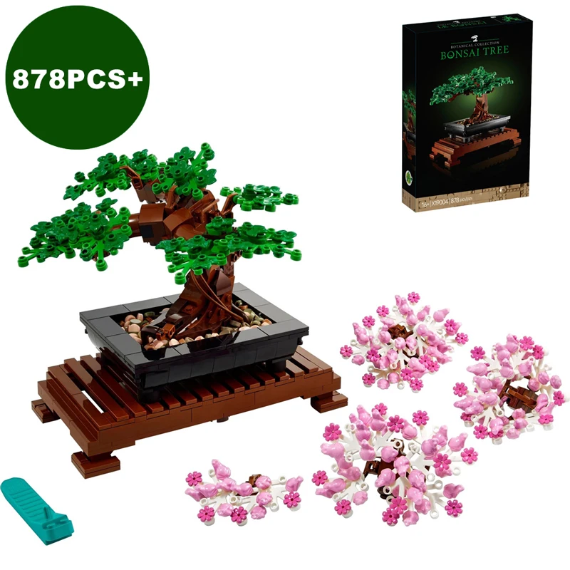 

Moc Creative Bonsai Tree Building Blocks Bricks Flower Bouquet Model Decoration Plant Potted IDEAS Toys Gifts Kids Set Fit 10281