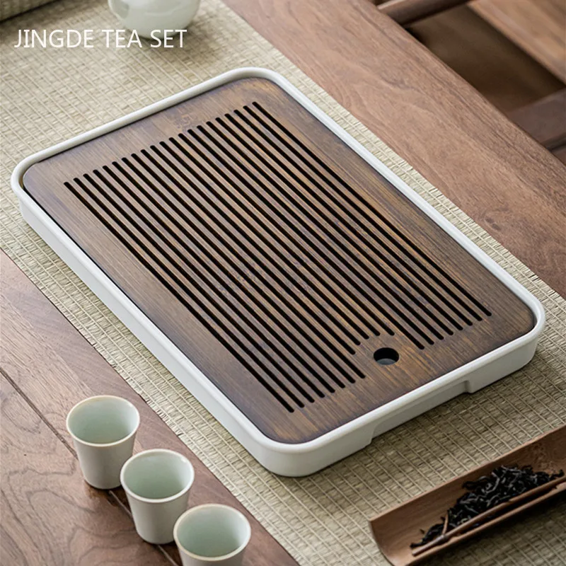 1 шт. античный бытовой бамбуковый поднос для чая дренажный хранения воды сухие