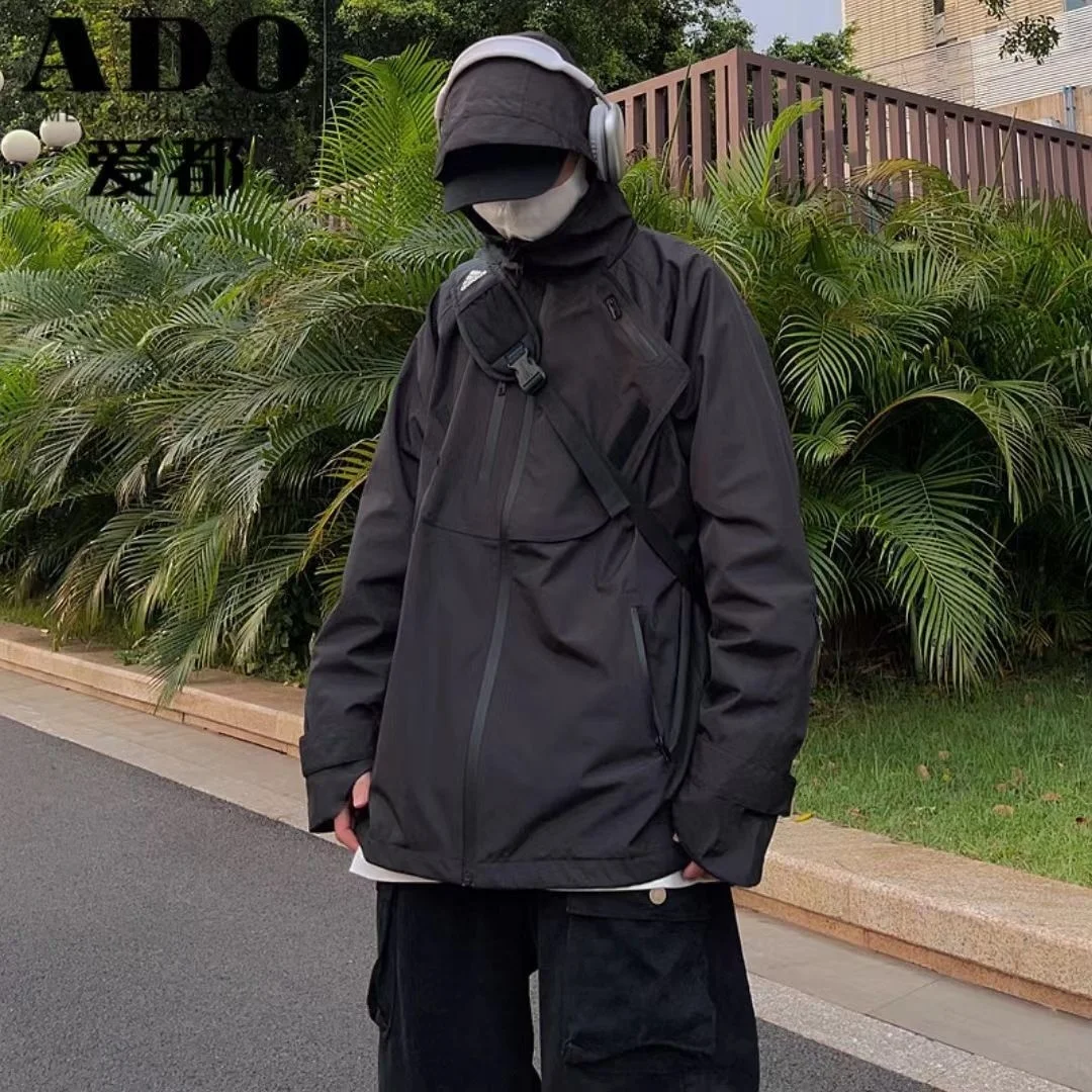 

Spring Women Hooded Techwear Cyber Y2k Goth Jacket Basic Jackets Female Overcoat Coat Cardigan For Womens Harajuku Tunic Punk