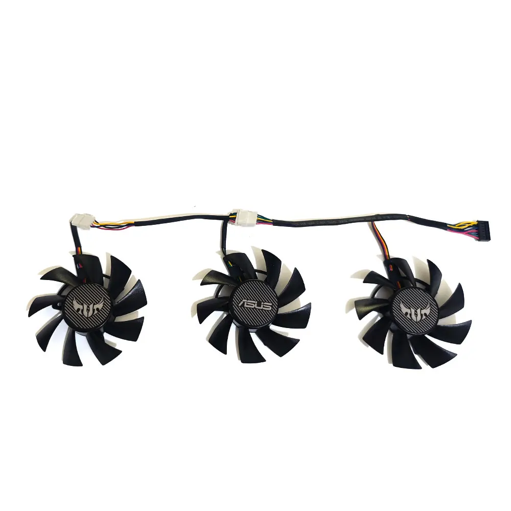 Фото Оригинальный 3FAN 75MM 7PIN PLA08015S12HH Вентилятор Охлаждения видеокарты, для ASUS GTX 1660, GTX 1660S, GTX 1660TI TUF, RX 5700, RX 5700XT TUF №2