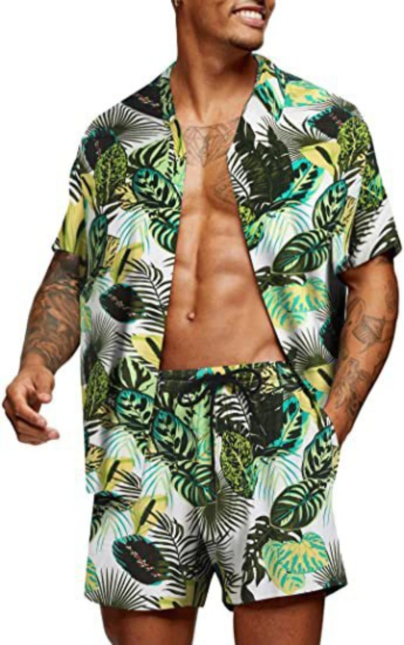 

Summer New Two Piece Set Clothing Man Brands Hawaiian Style Beach Tracksuits Men's 2022 CASUAL PANT Shirt Pattern Harajuku S-5XL