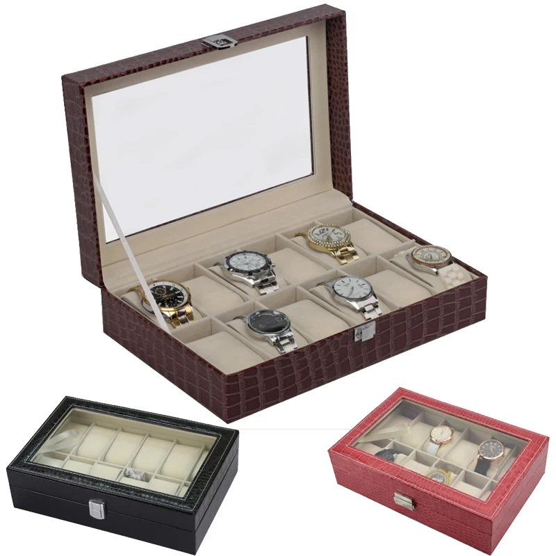 

Grids Handmade Watch Box Clock Box Time Box Watch Case for Watch Holding