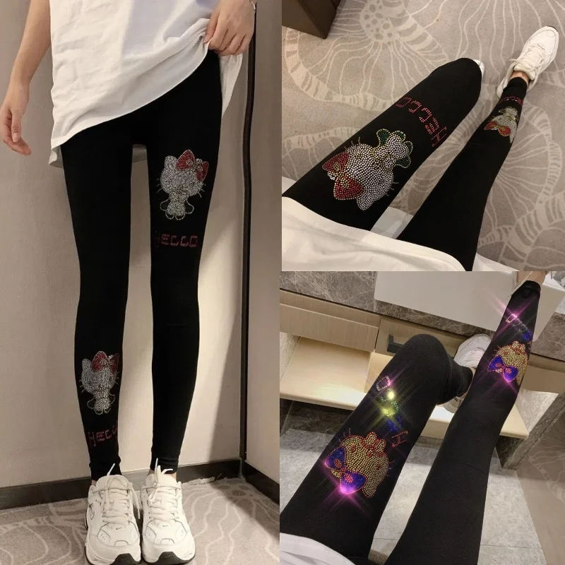 Miniso штаны-карандаш Hello Kitty длиной до щиколотки леггинсы с высокой талией и