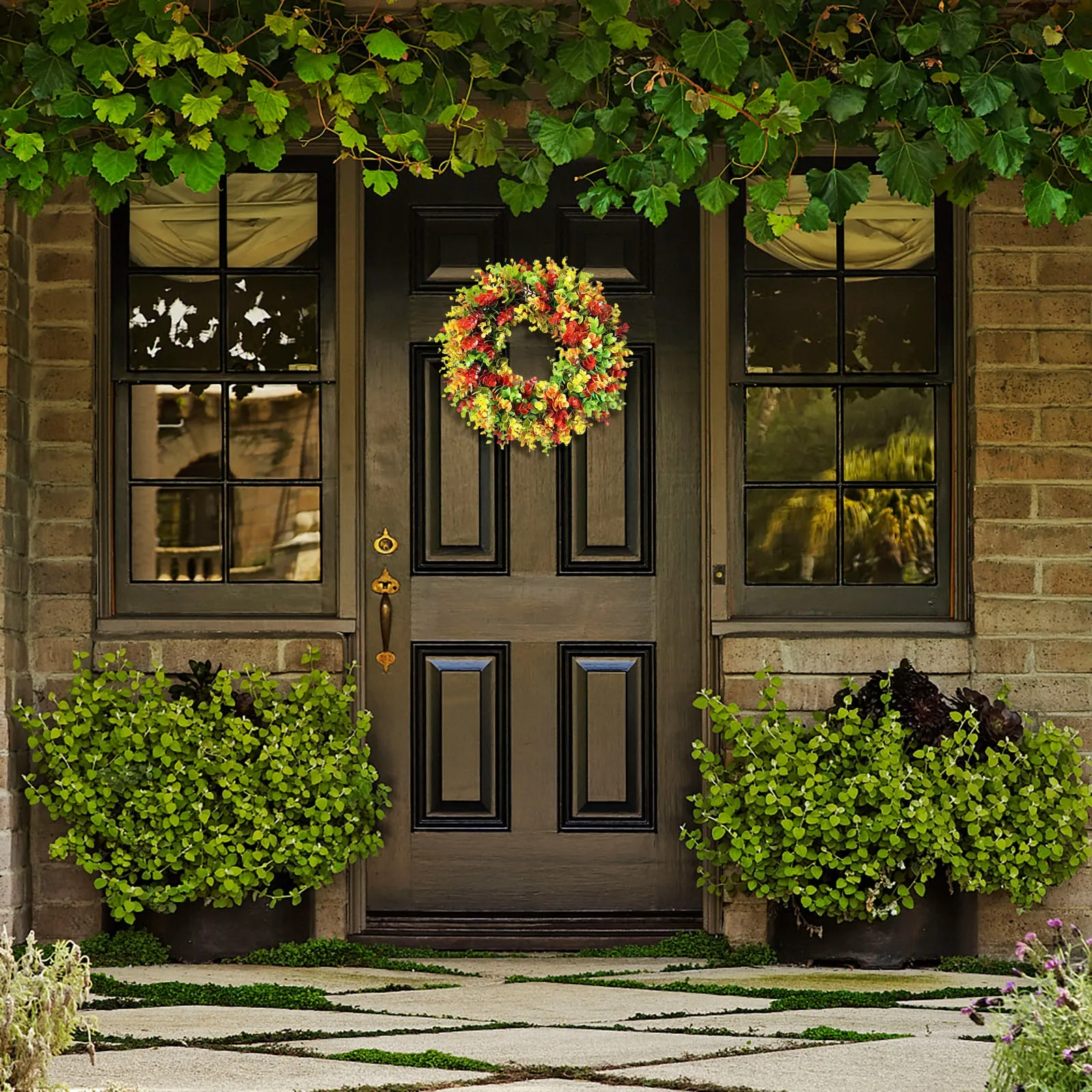 

Autumn And Summer Garland Color Eucalyptuss Garland Fake Flower Window Decoration Door Hanging Simulation Plant Hanging Garland