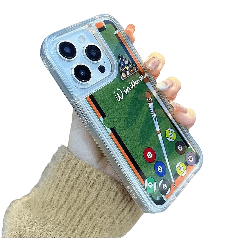 Фото Чехол для телефона с струящимся бильярдом для iPhone 16 PRO 15 14, задняя крышка для телефона 13, чехол для телефона Heaving Sand Para Capa, модный чехол с зыбучим песком №3